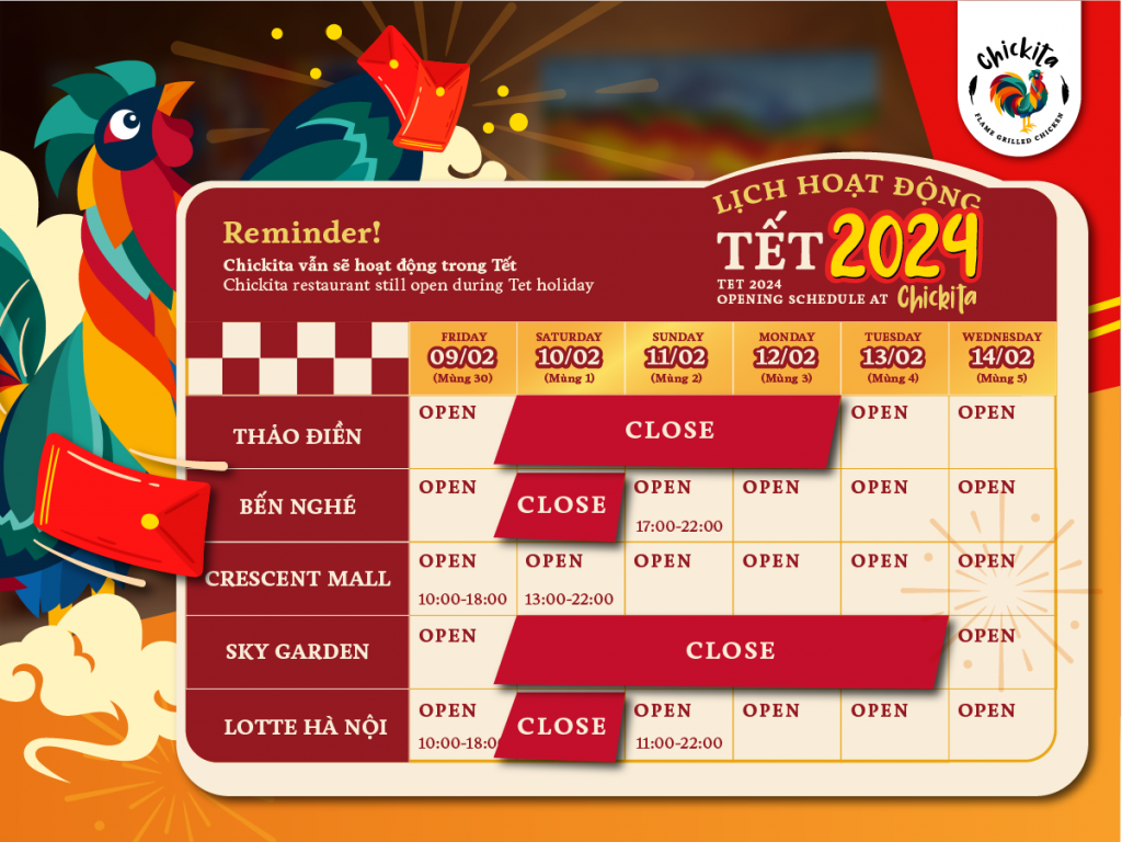Tet 2024 - Operation Schedule