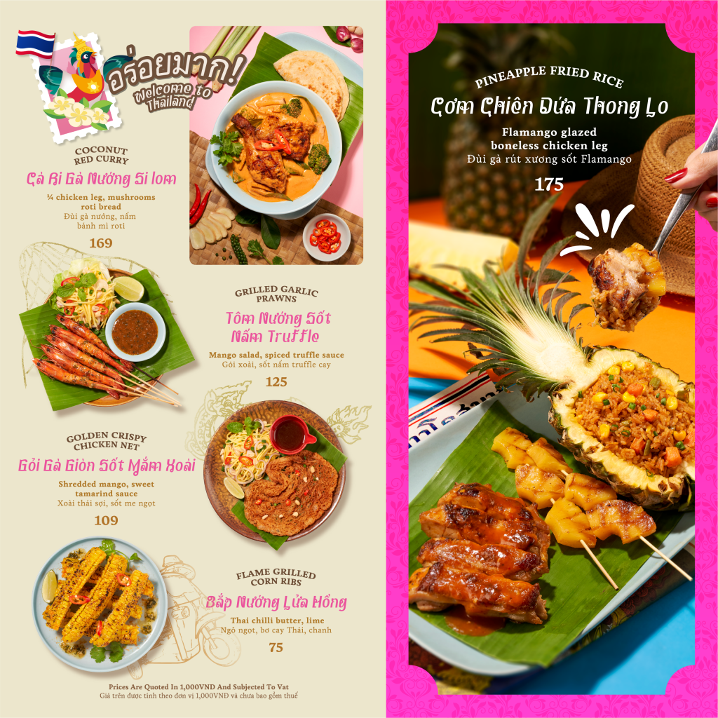 "Thailand Floaty Flavors" Menu